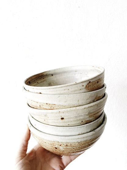 Set of Five Vintage Handmade Pottery Bowls