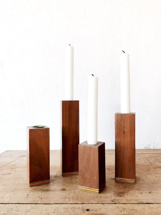 Vintage Walnut Candlestick Collection