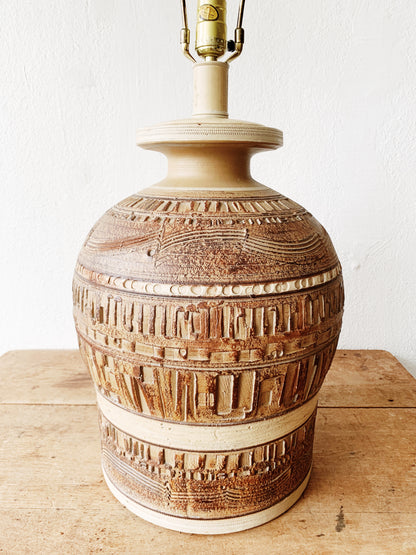 Large Signed Casual Lamps of California Pottery Lamp