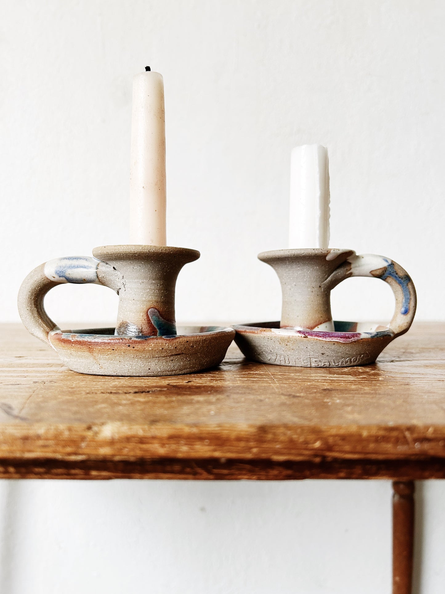 White Salmon Pottery Candle Holders