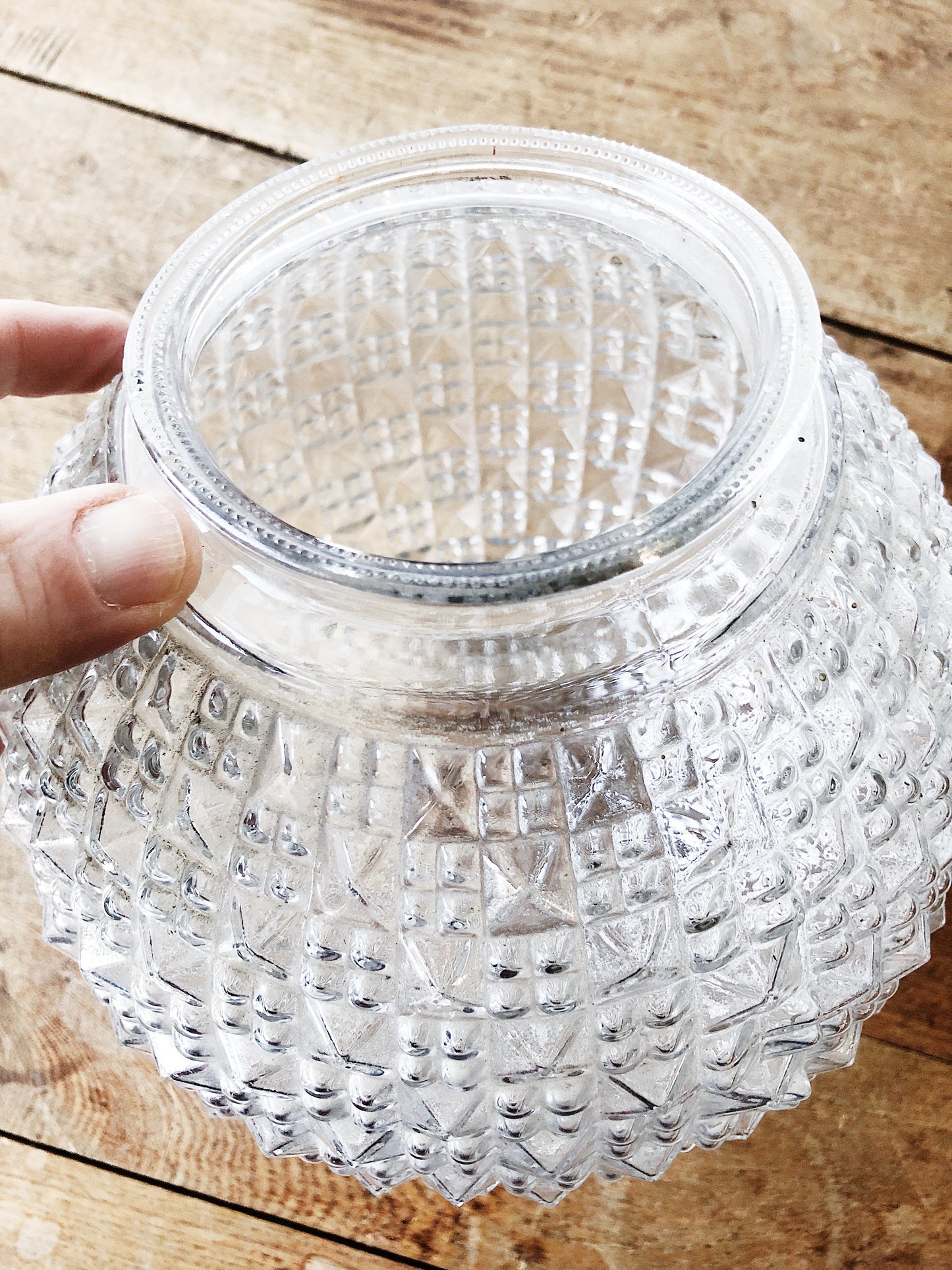 Vintage Cut Glass Globe Lamp Shade