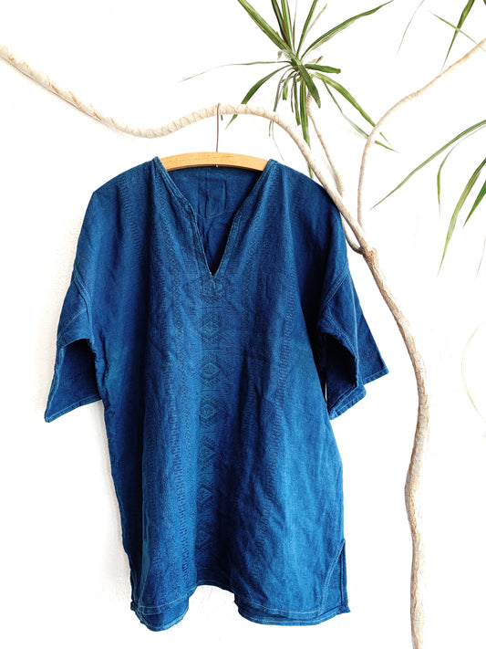 Vintage Indigo Embroidered Tunic