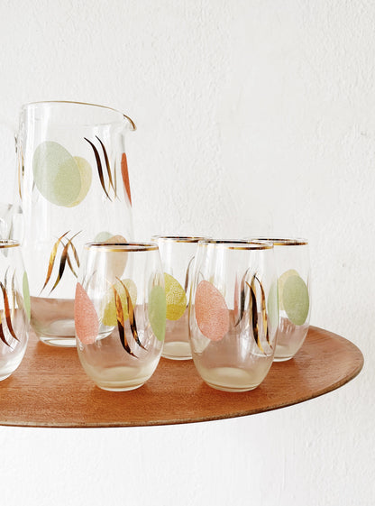 Mid Century Etched Glassware