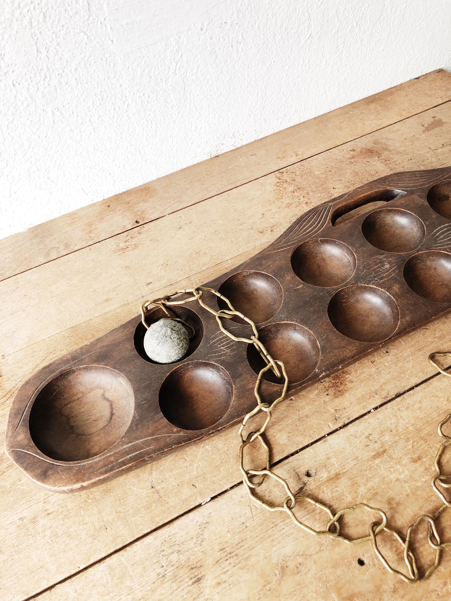 Giant Carved Mancala Board