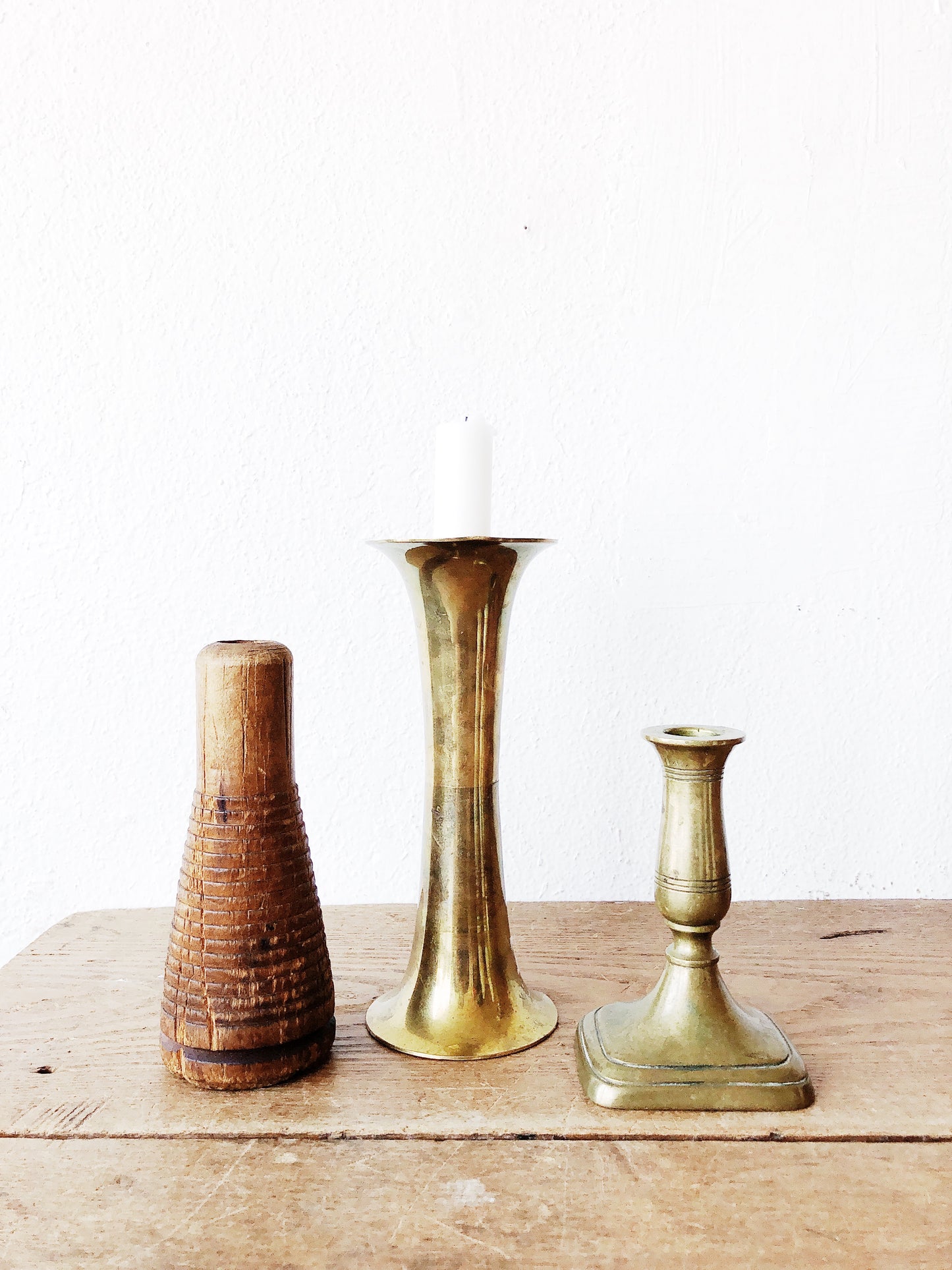 MCM Brass Candle Holder / Vase