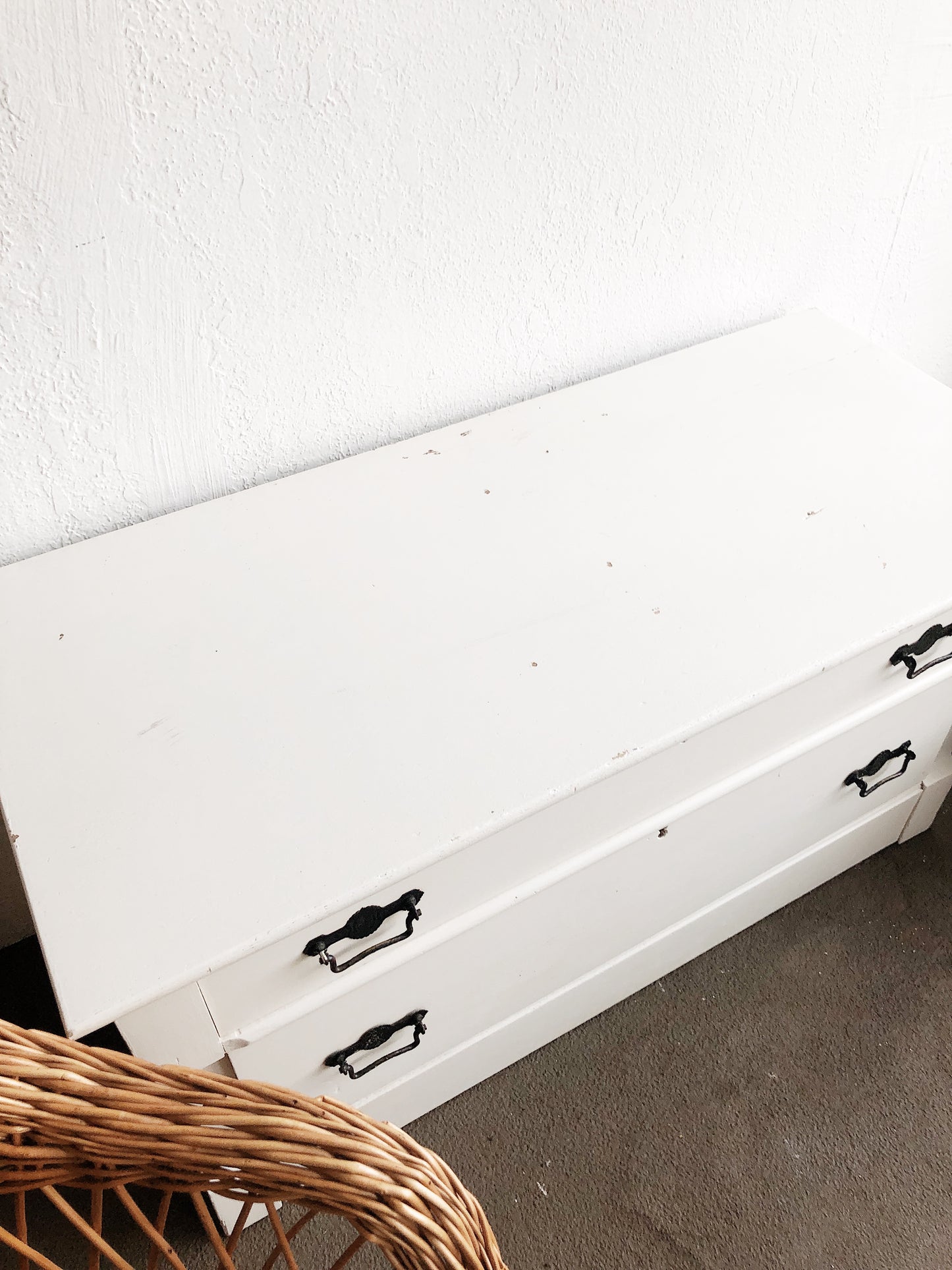 Antique Low White Dresser