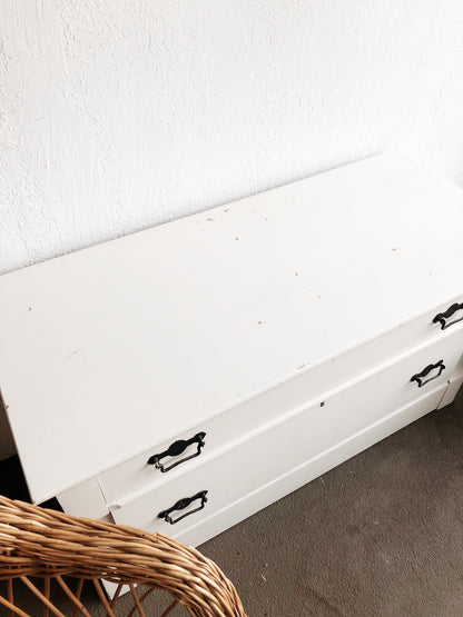 Antique Low White Dresser