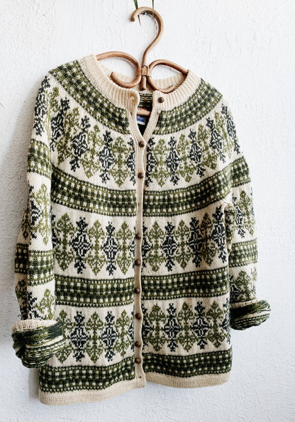 Vintage Wool Hand Knit Cardigan Denmark