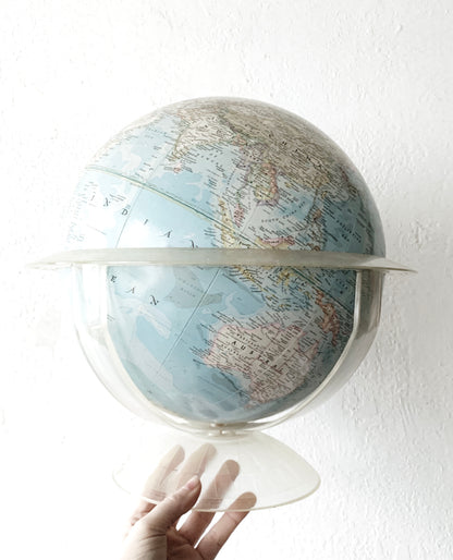 National Geographic Globe in Spinning Lucite Base c1961