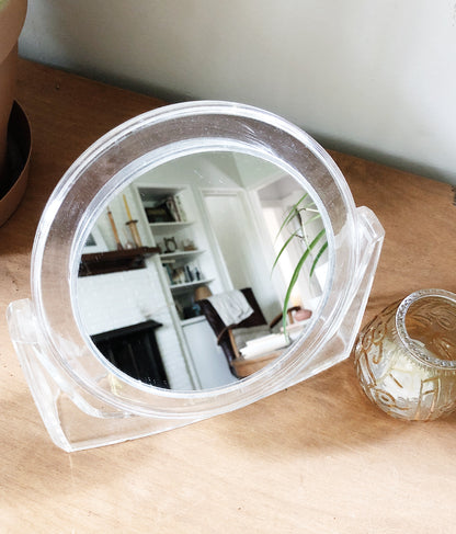 Vintage Lucite Magnifying Dressing Mirror