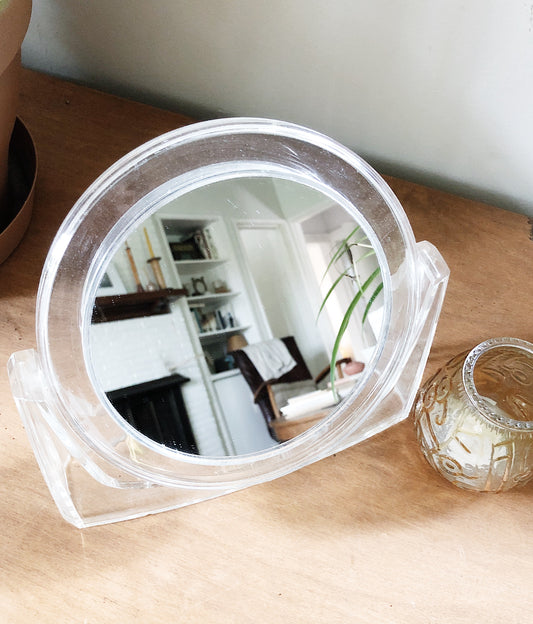 Vintage Lucite Magnifying Dressing Mirror