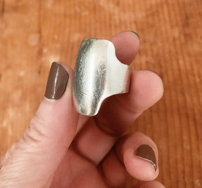 Vintage Silver Shield Ring