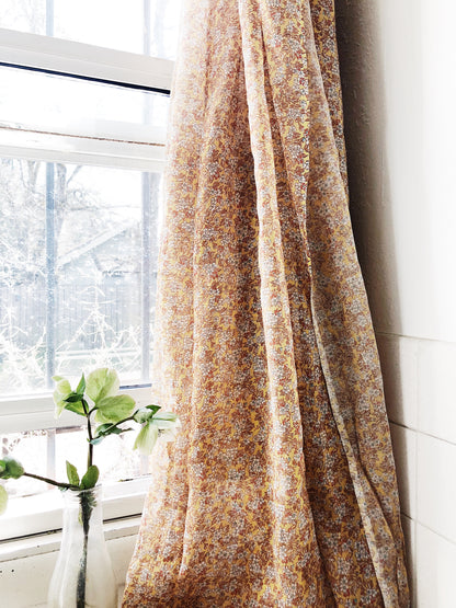 Vintage Semi Sheer Floral Fabric