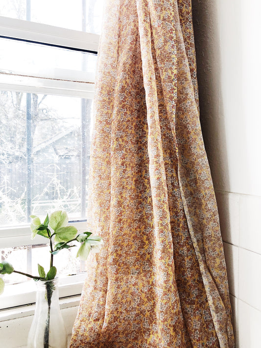 Vintage Semi Sheer Floral Fabric