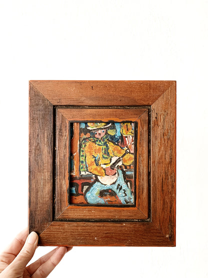 Vintage Original Framed Folk Art Painting