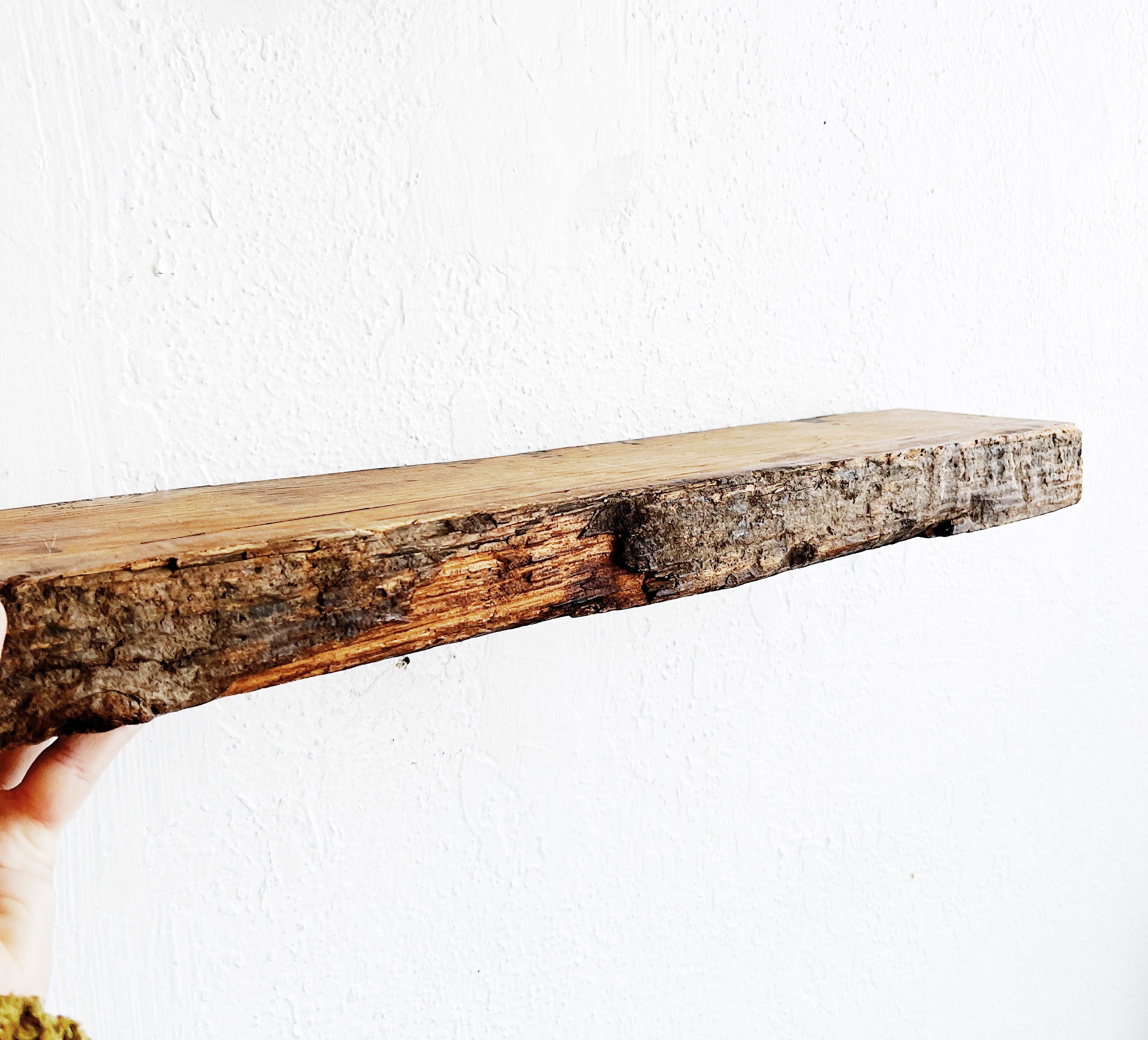 Long Handmade Live Edge Shelf