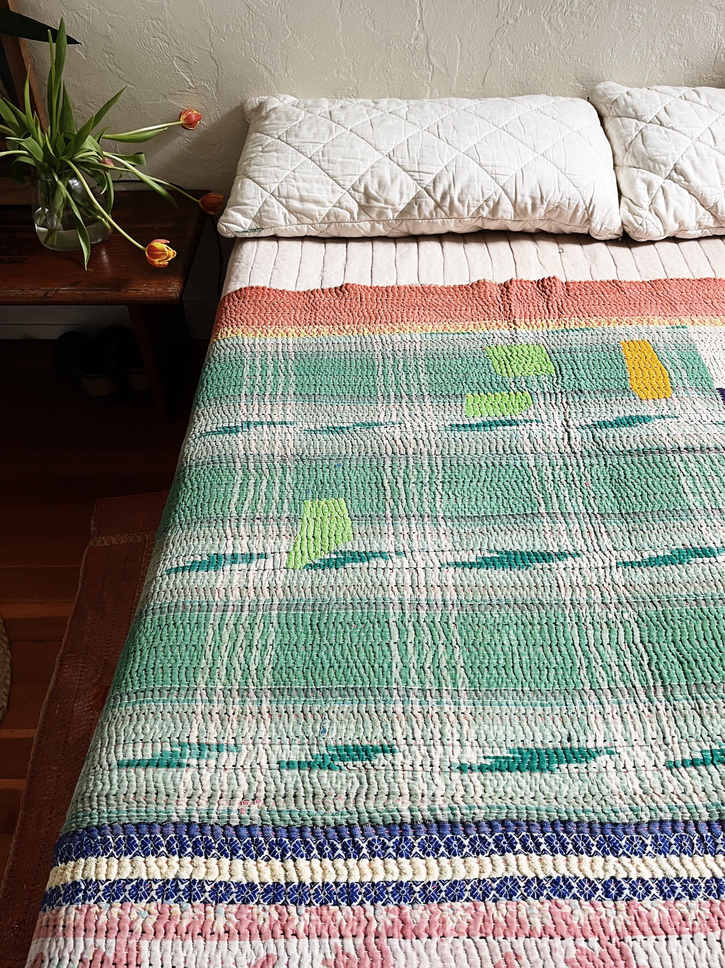 Handmade Cotton Kantha Quilt