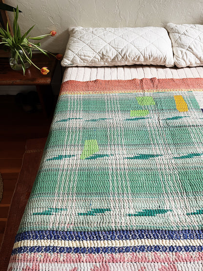 Handmade Cotton Kantha Quilt
