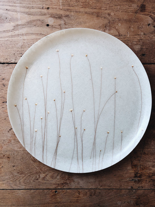 Vintage Handpainted Fiberglass Tray