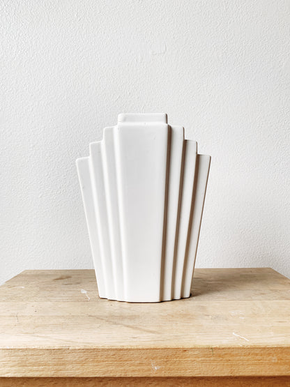 White Deco Ceramic Vase