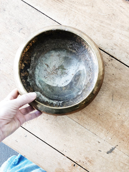 Vintage Brass Saucer Planter