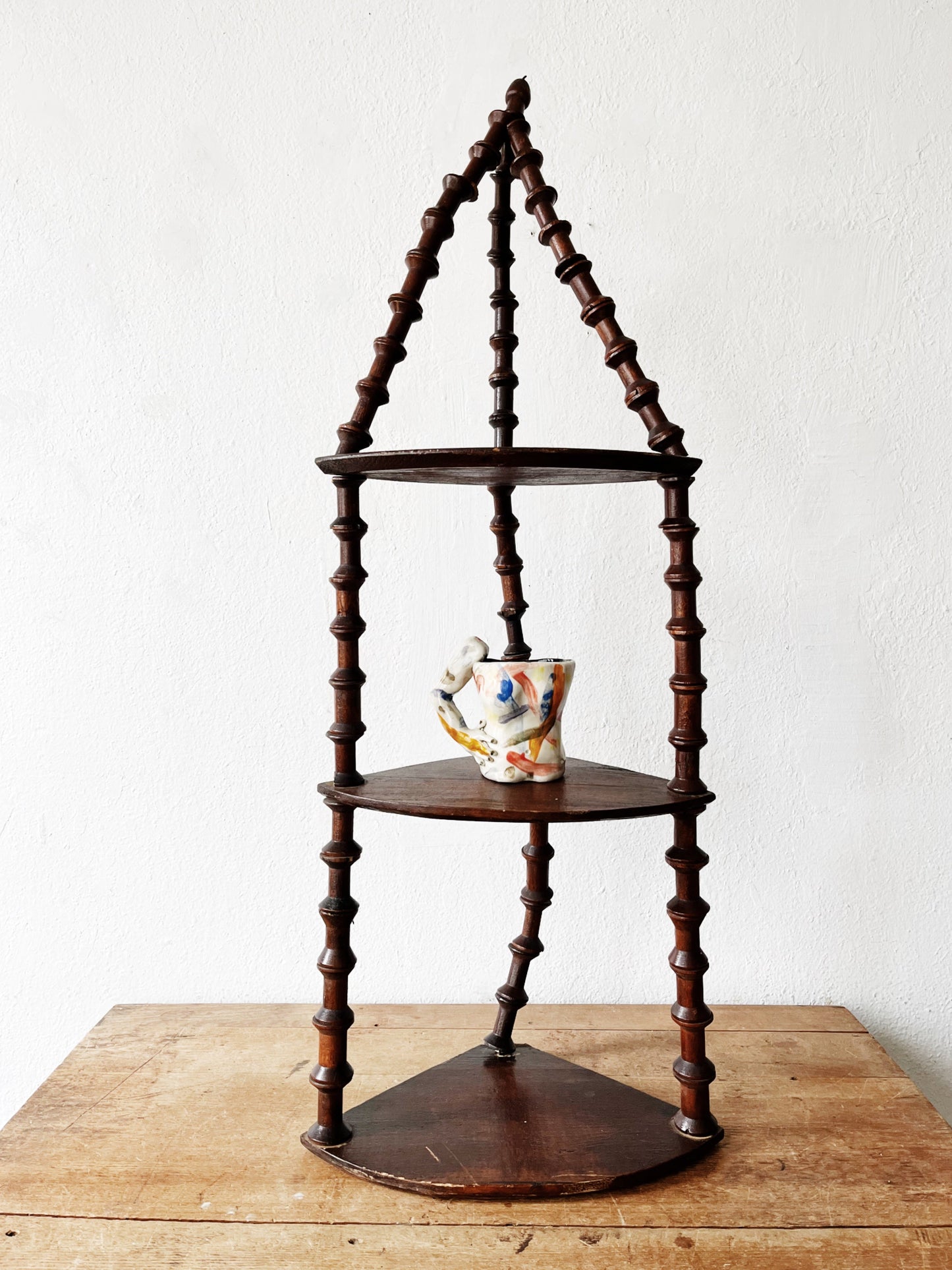 Antique Folk Art Spool Shelf