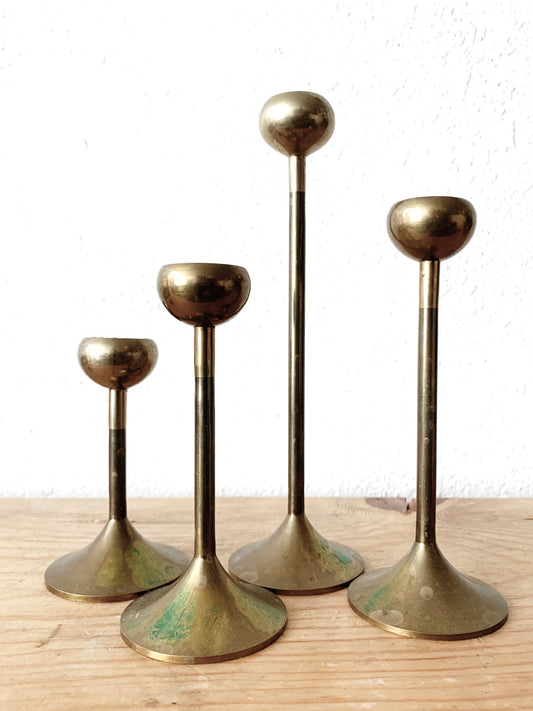 Vintage Brass Taper Set