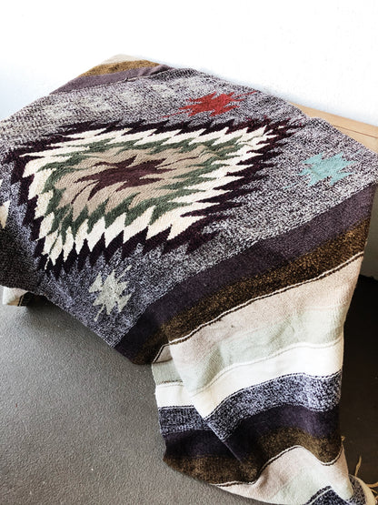 Vintage Chenille Mexican Blanket