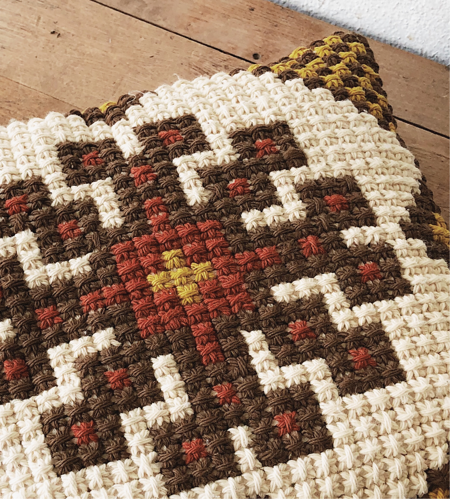 Vintage Cross Stitched Folk Pillow