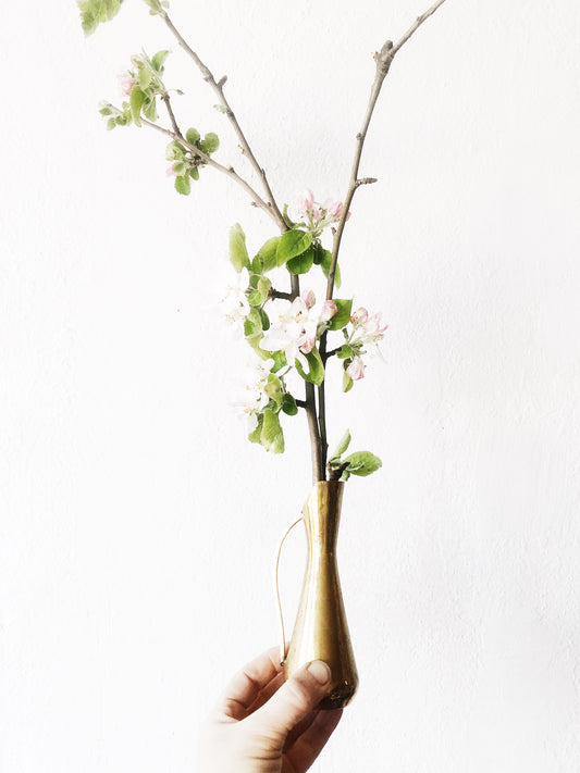 Petite Modernist Brass Vase