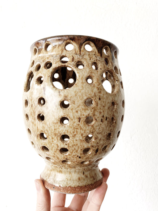 Vintage Handmade Pottery Luminary