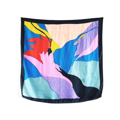 Vintage 1960s Colorful Abstract Scarf