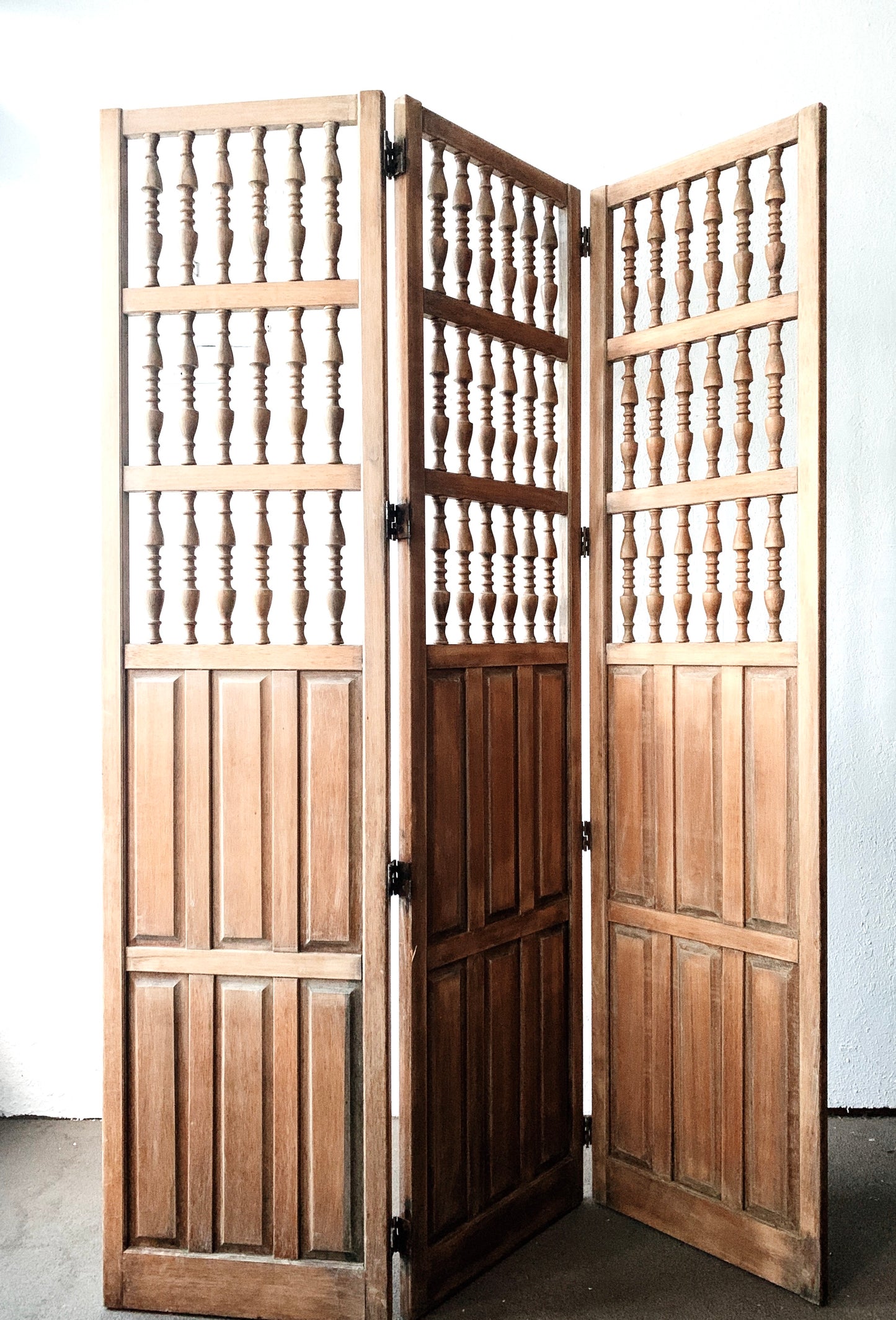 Antique Wood Trifold Room Divider