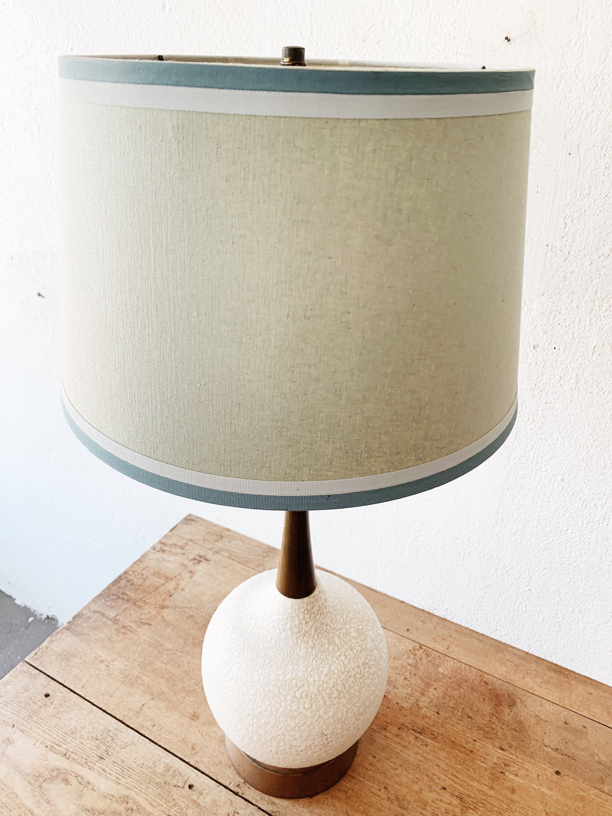 Mid Century Ceramic Lamp with Shade