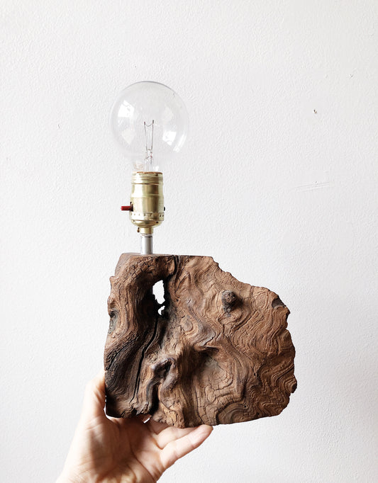 Vintage Burl Wood Lamp