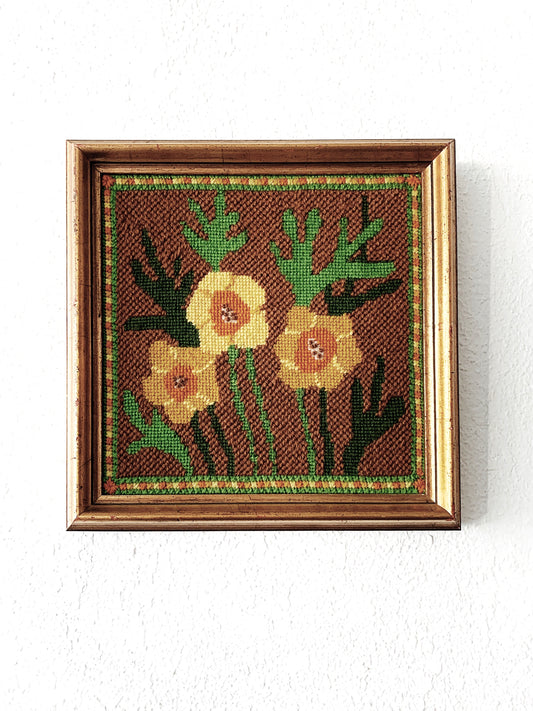 Vintage Framed Needlepoint
