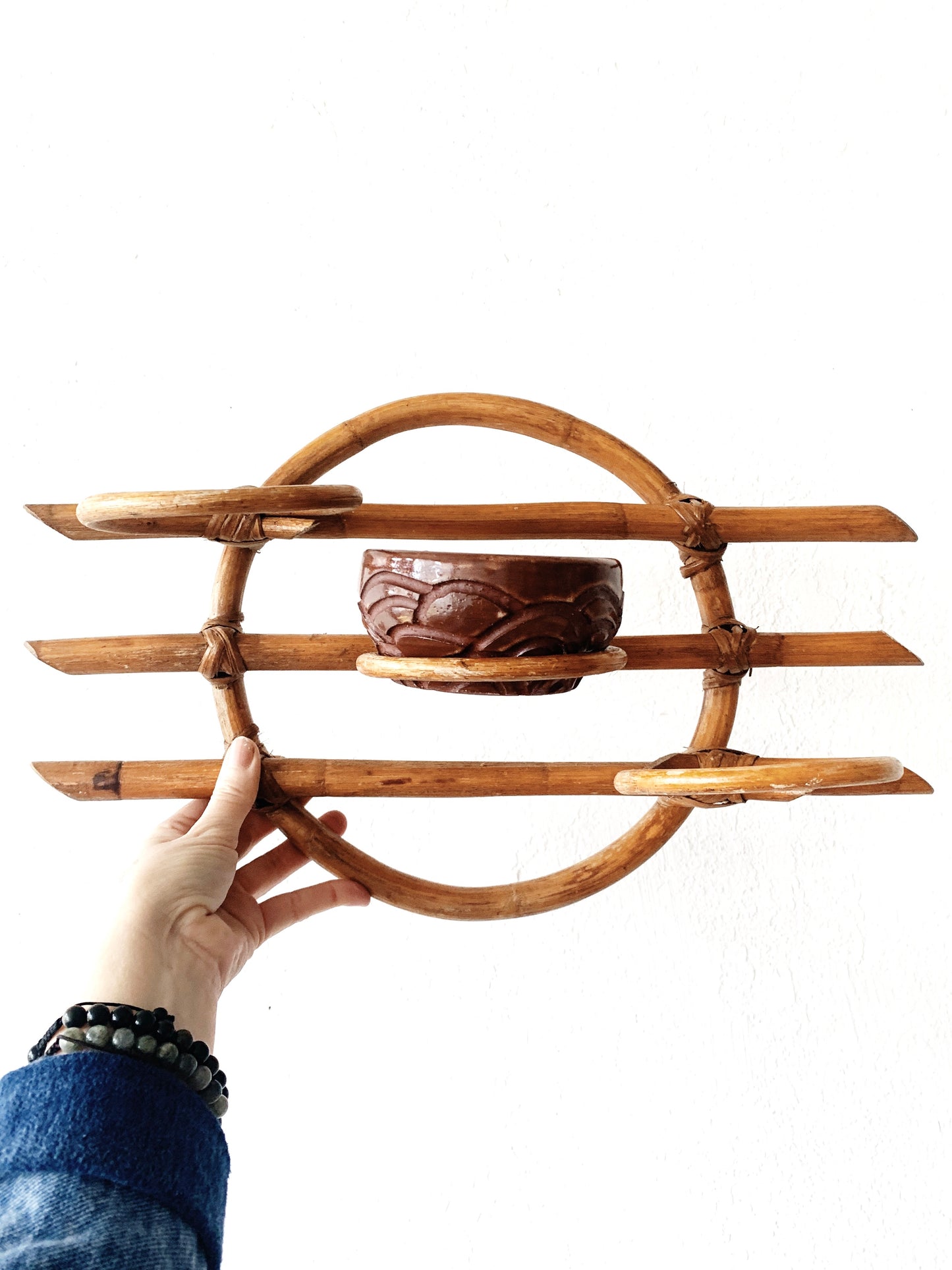 Vintage Bamboo Wall Planter