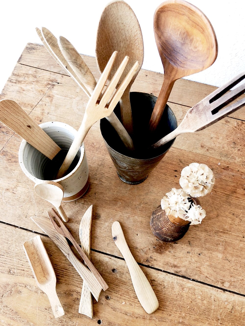 Collection of Vintage Wooden Utensils