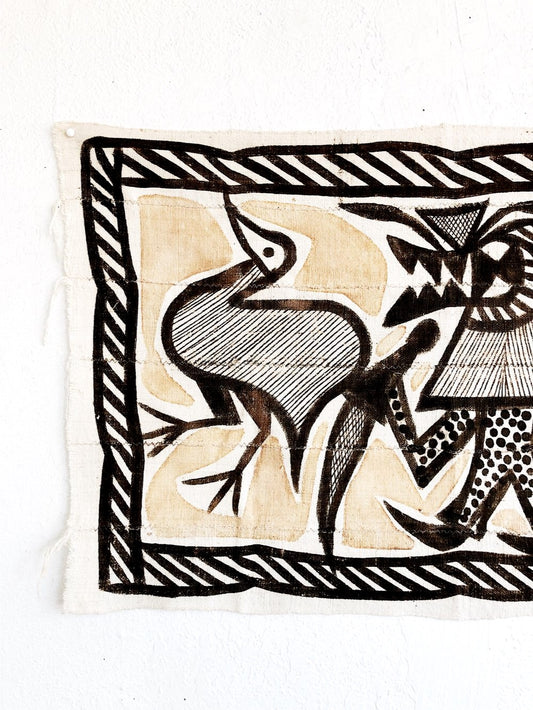 Vintage African Mudcloth Art Textile