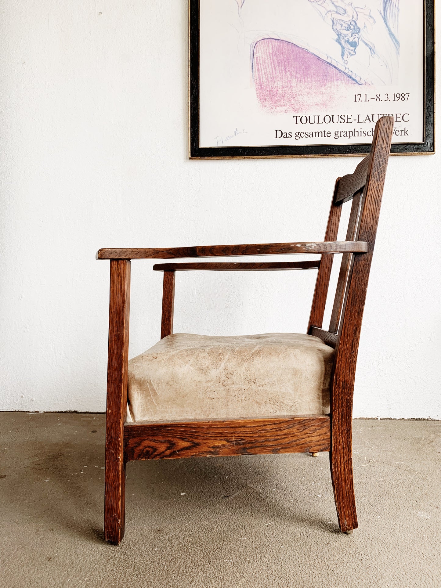 Antique Mission Style Low Chair