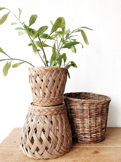 Vintage Woven Plant Basket