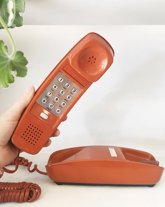 Vintage Dark Orange Trimline Phone