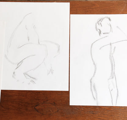 Original Charcoal Line Drawing