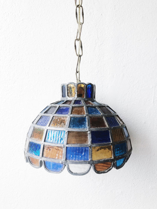 Vintage Stained Glass Pendant Lamp