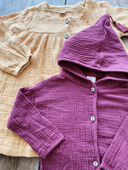 Toddler Cotton Button Up Hoodie