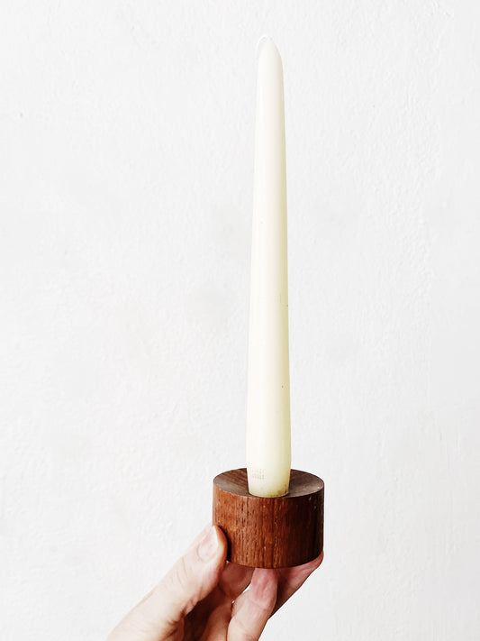 Vintage Teak Candle Holders