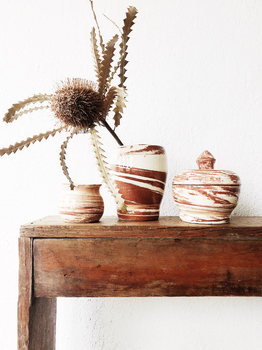 Vintage Swirly Ceramic Threesome