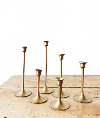 Vintage Minimal Brass Candlesticks