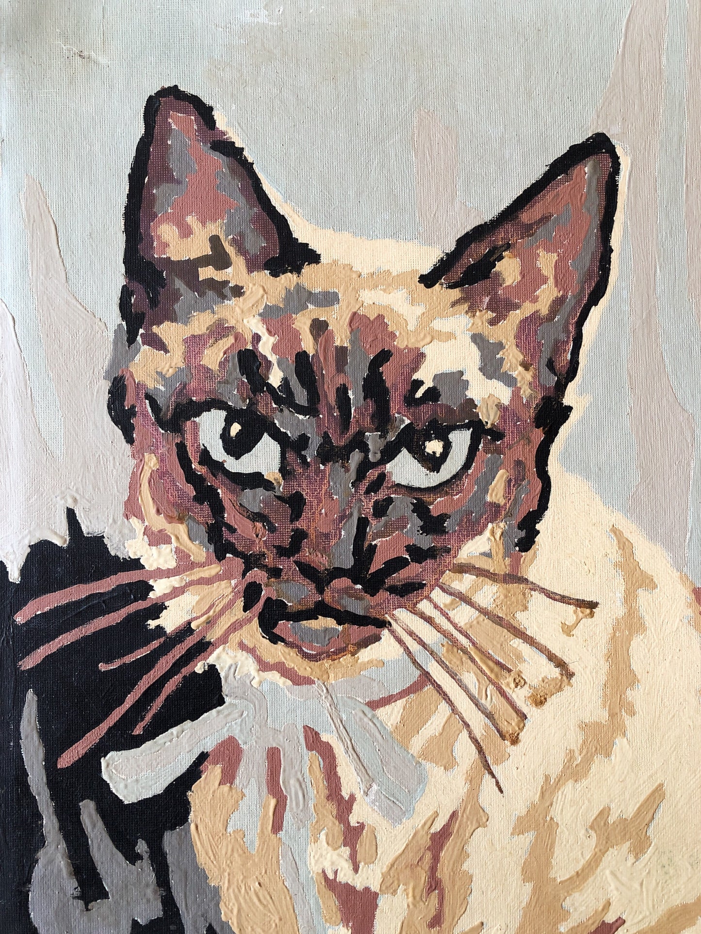 Vintage Siamese Cat Painting