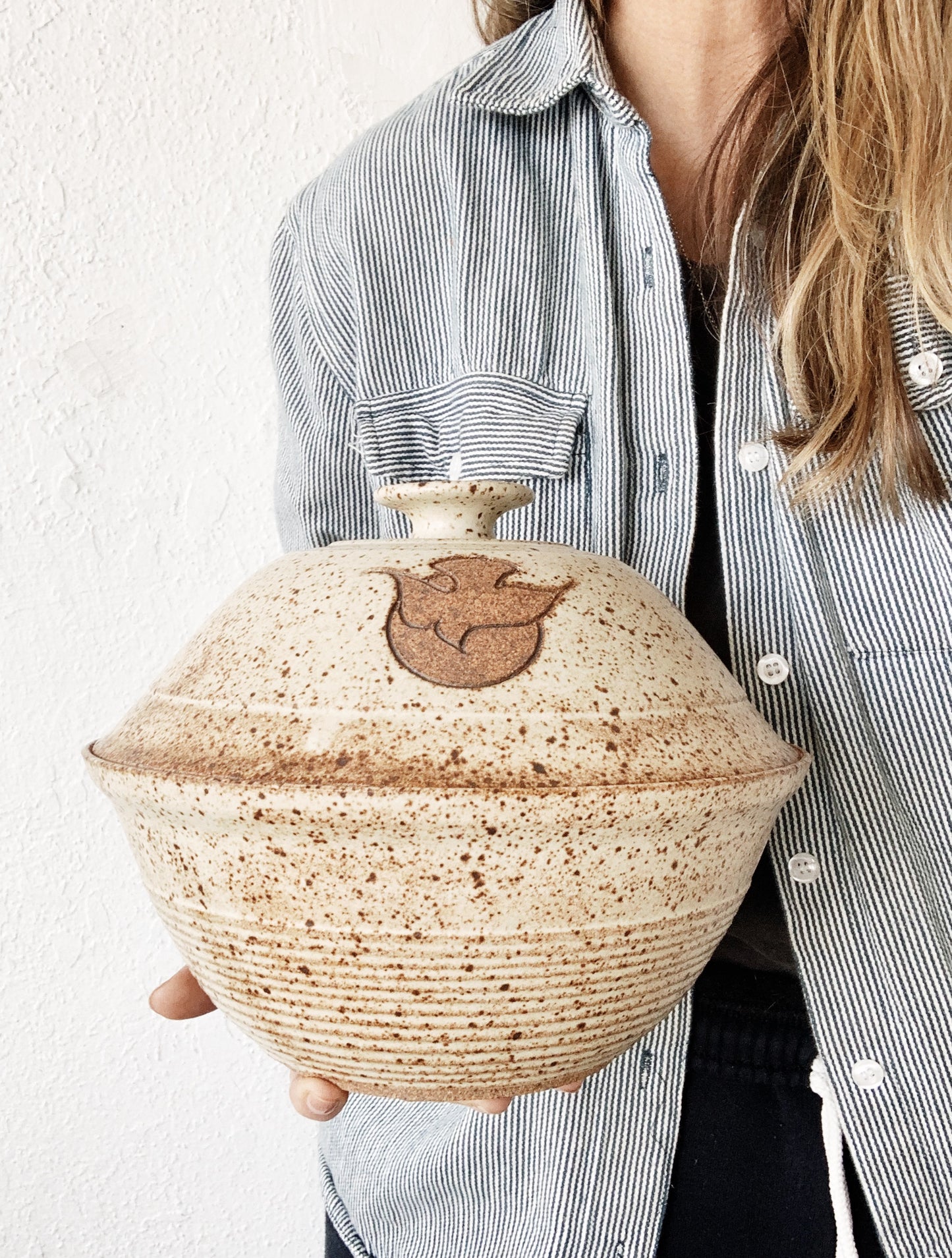 Vintage Lidded Stoneware Bowl